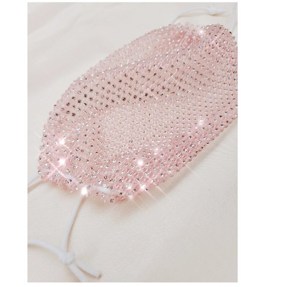 Accessories - LAST 1 -PINK Rhinestone Bling Mask Cover